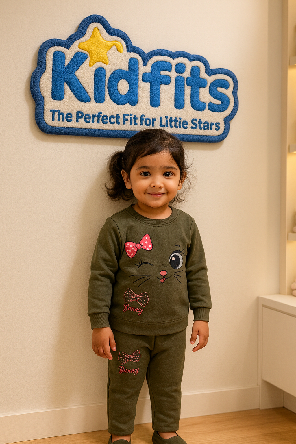 Kidfits – Cozy Winter “Bunny Bow” Tracksuit