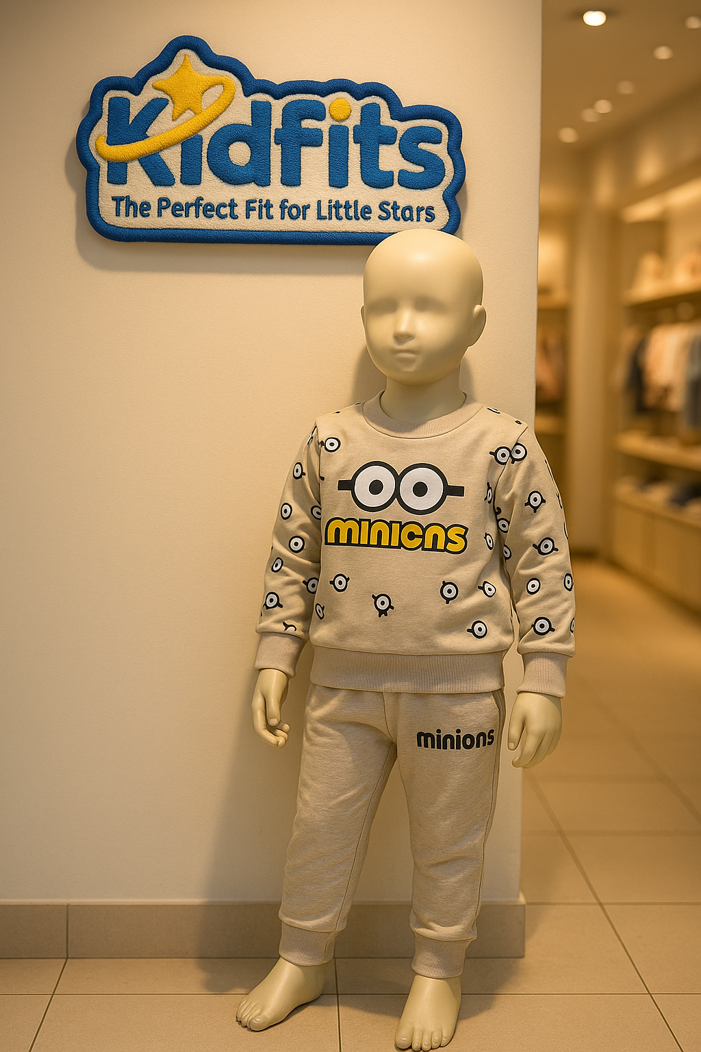 Kidfits “Minions” Fleece Tracksuit – Beige