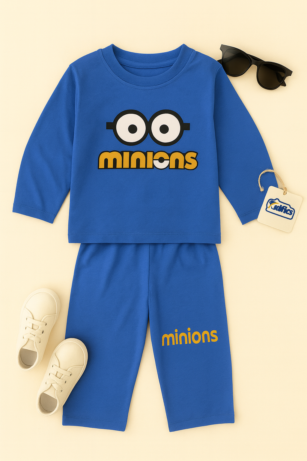 Kidfits “Minions” Cotton Tracksuit – Bright Blue