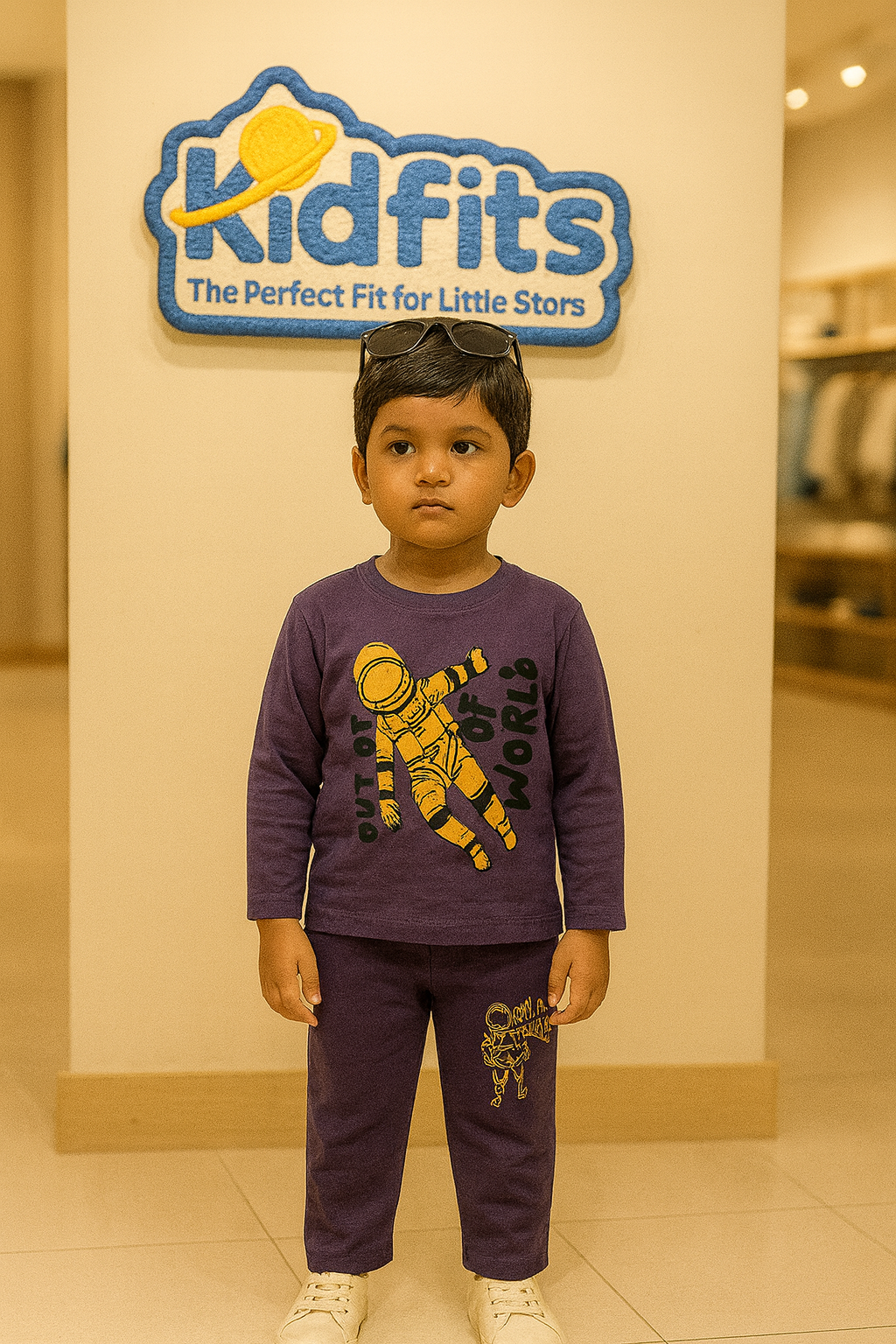 Kidfits “Out of This World” Cotton Tracksuit – Deep Space Purple