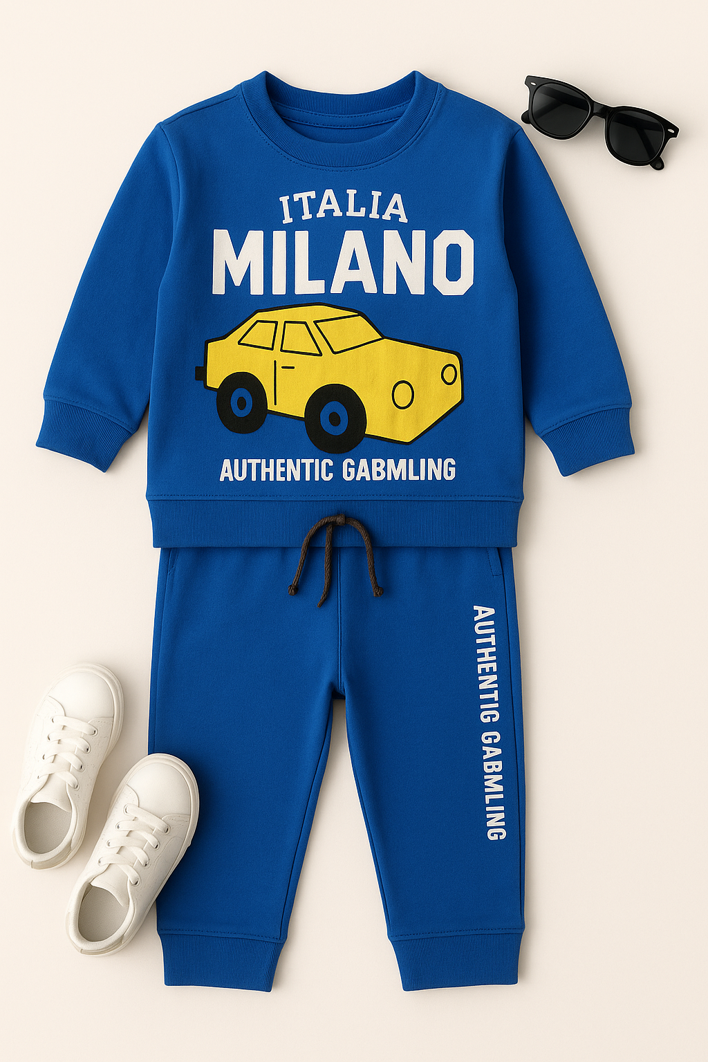 Kidfits Milano Car Cotton Tracksuit for Kids – Royal Blue