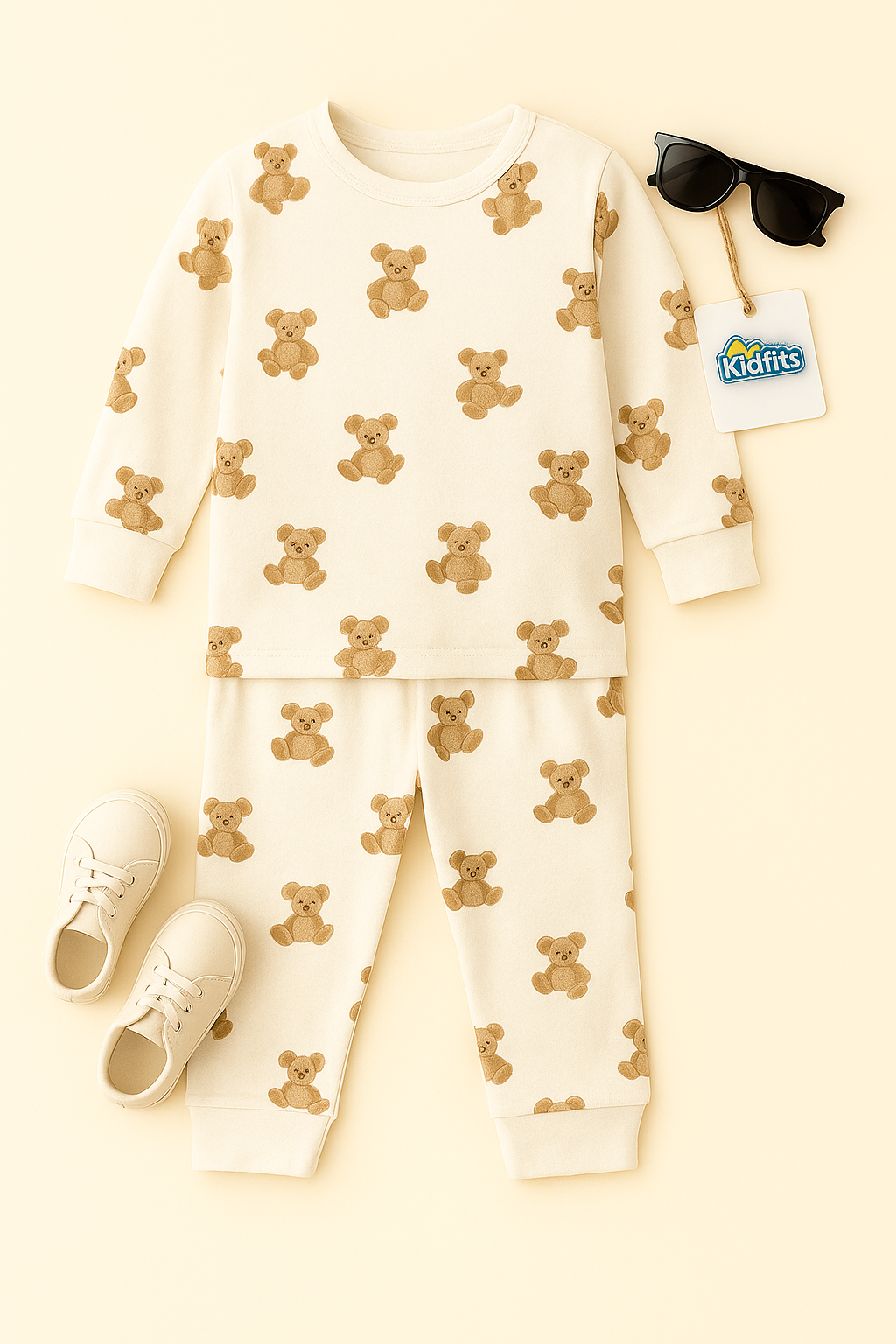 Kidfits Teddy Bear Print Nightsuit