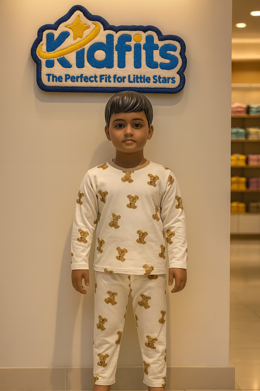 Kidfits Teddy Bear Print Nightsuit