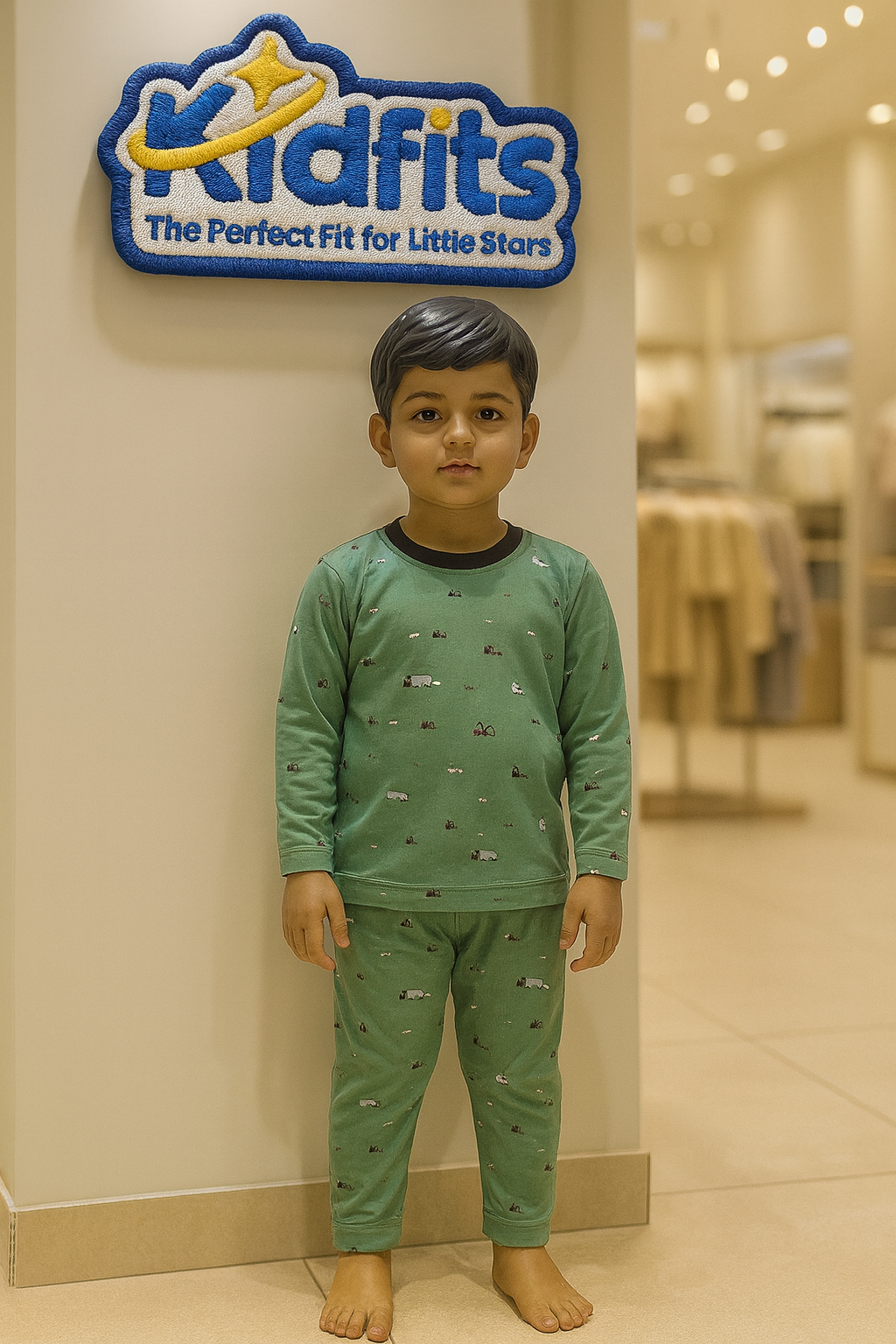 Kidfits Adventure Print  Nightsuit – Green