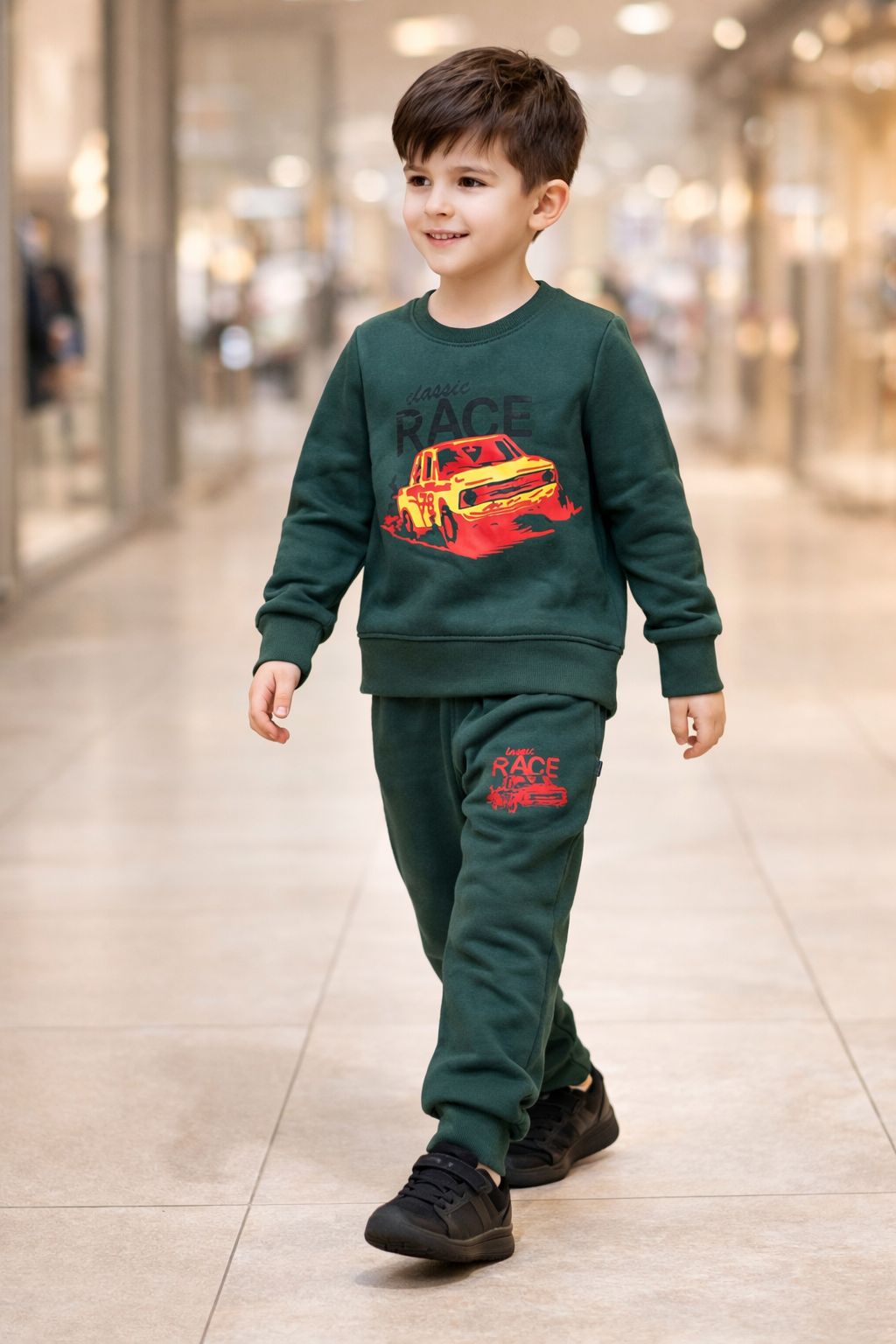 Boys Racing Print Fleece Tracksuit | Winter Comfort Wear