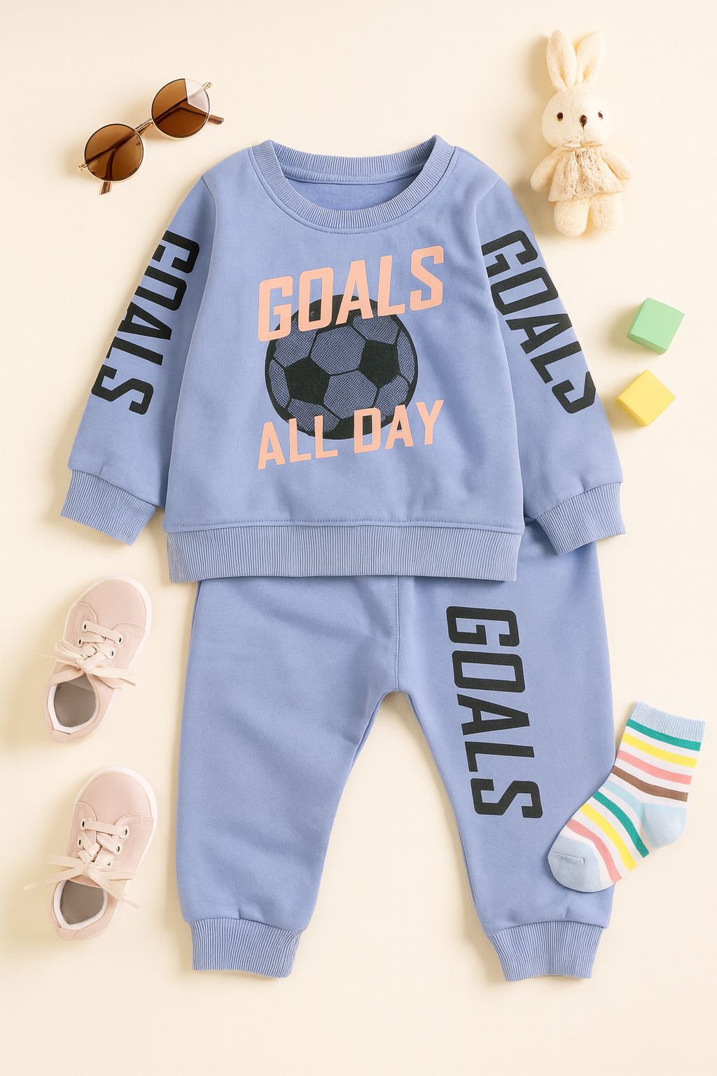 Kidfits boys fleece track suit football goal print