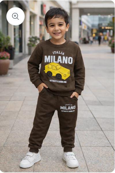 Kidfits boys car printed fleece track suit