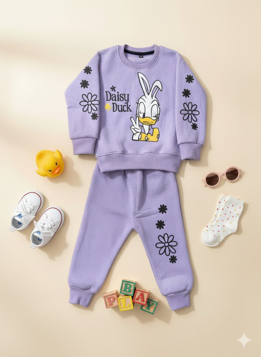 Kidfits – Winter Cozy “Daisy Duck” Lavender Tracksuit